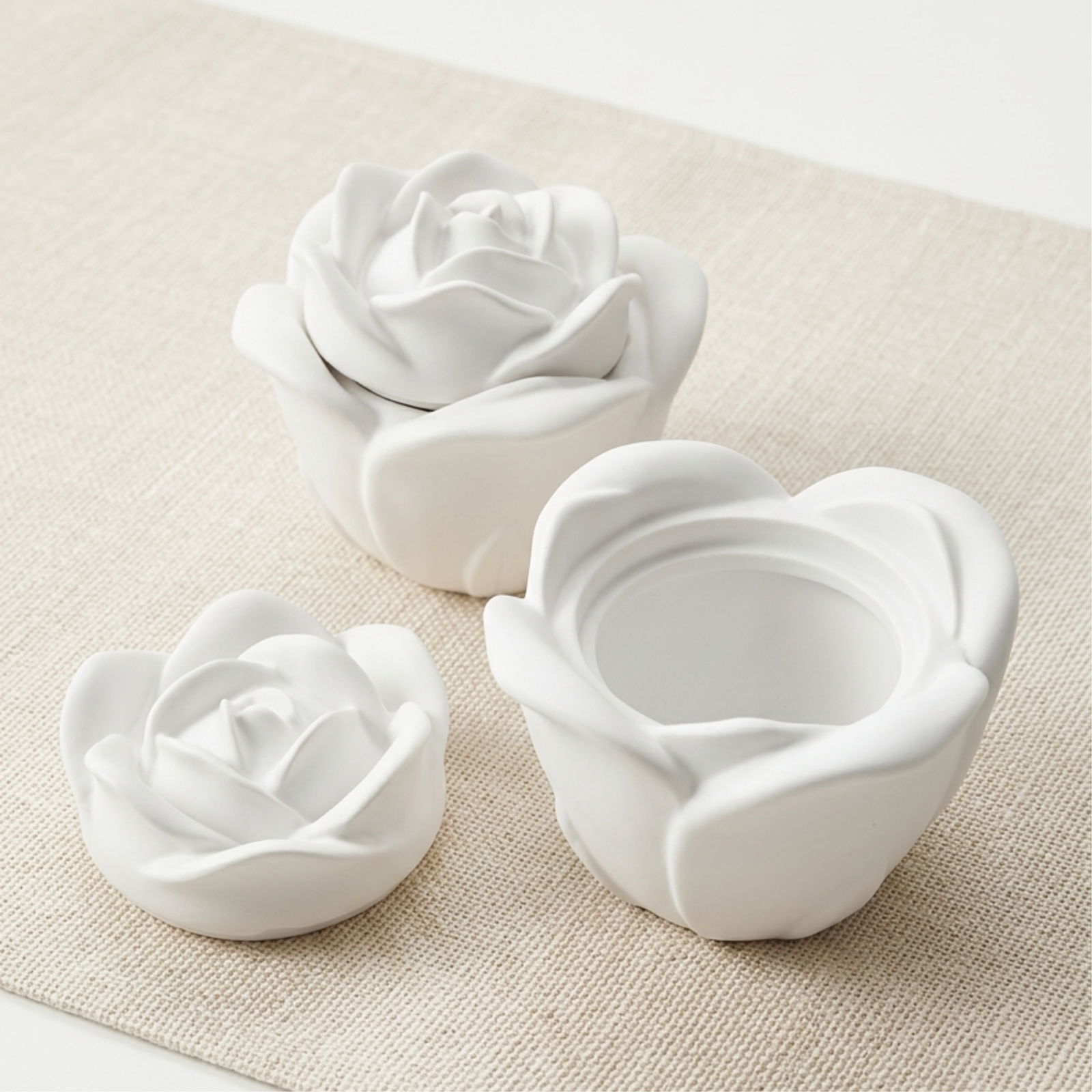 Concrete Rose Jar with Lid