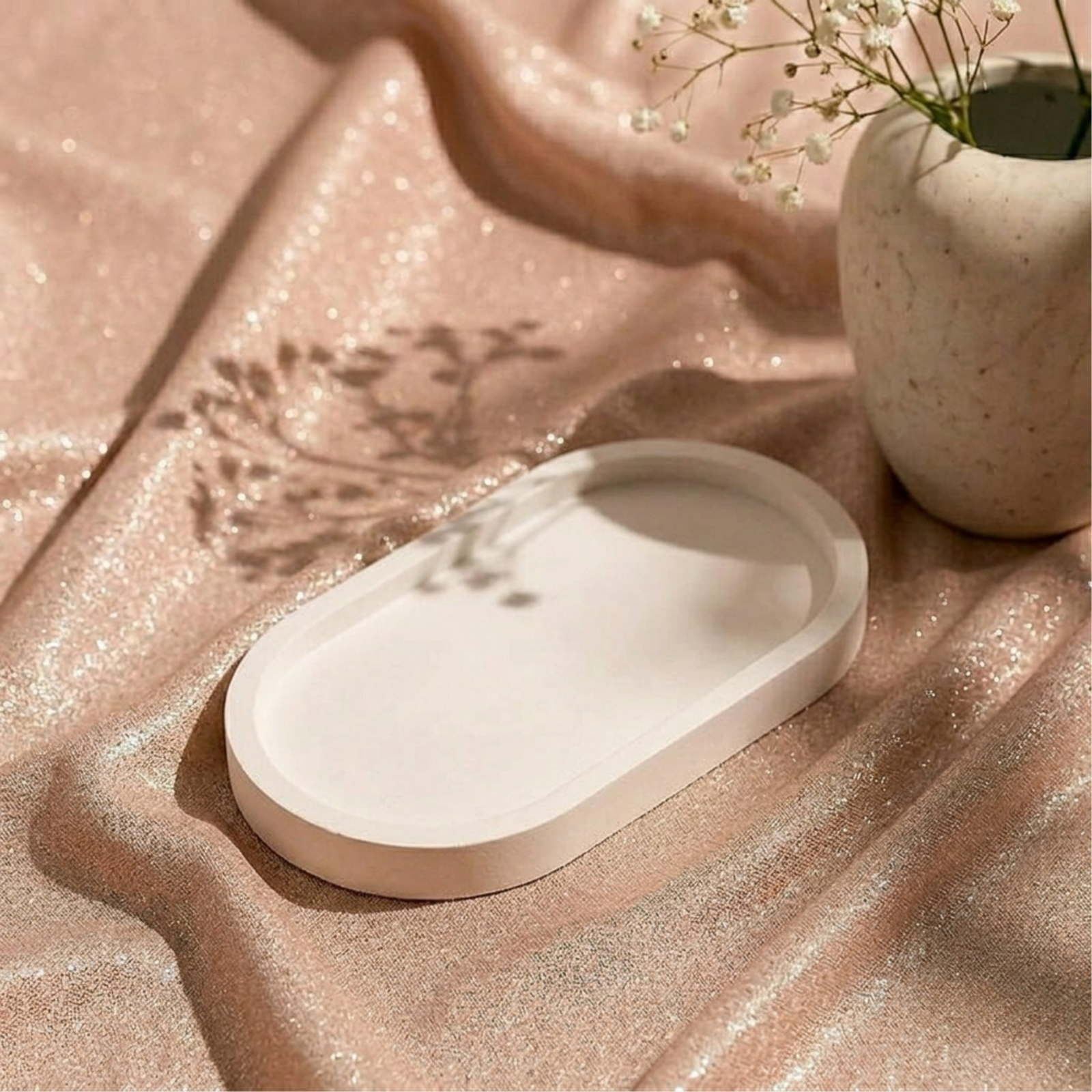 Concrete Oval Trinket Tray
